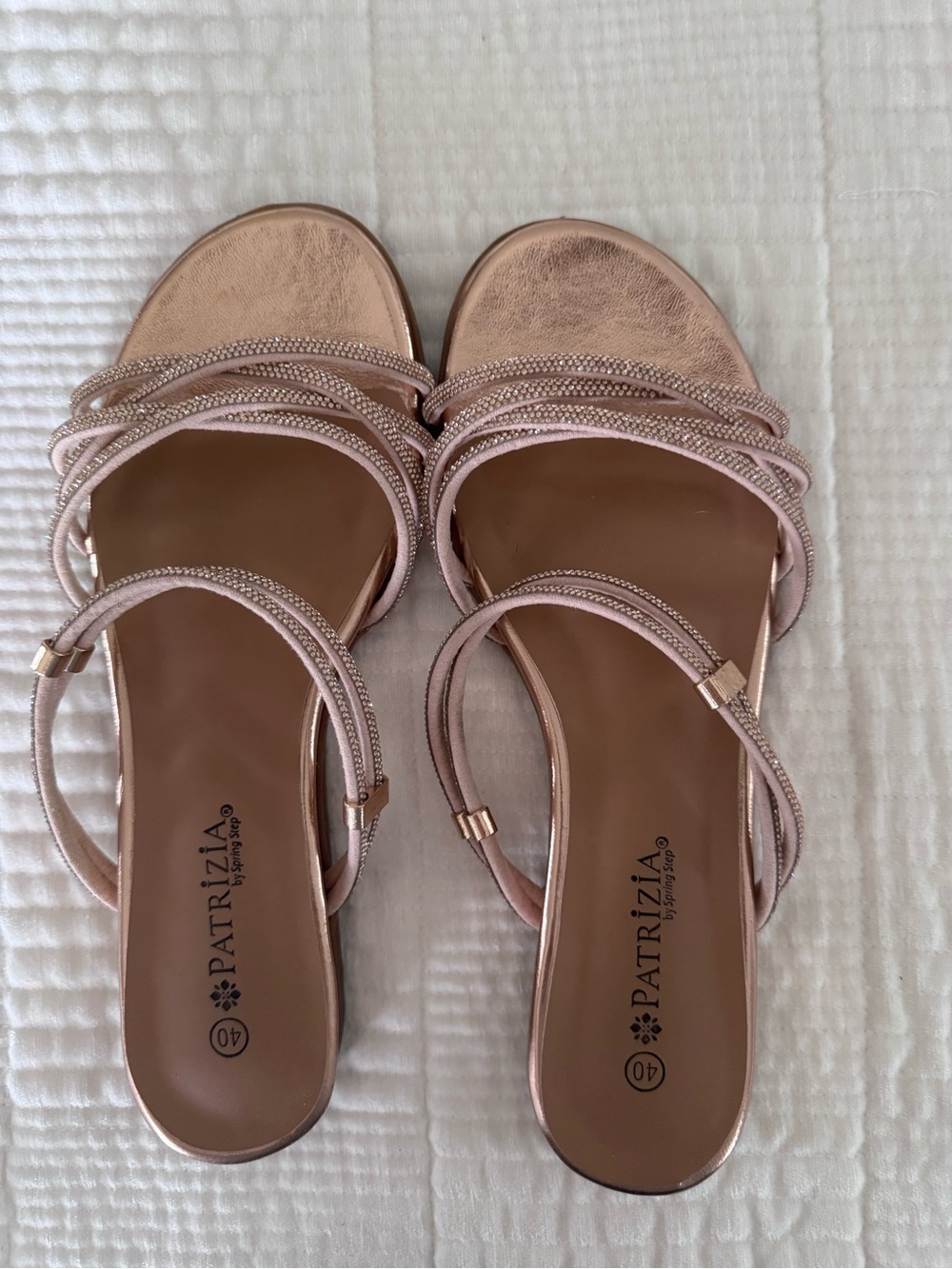 Rose Gold Strappy Women's Sandals